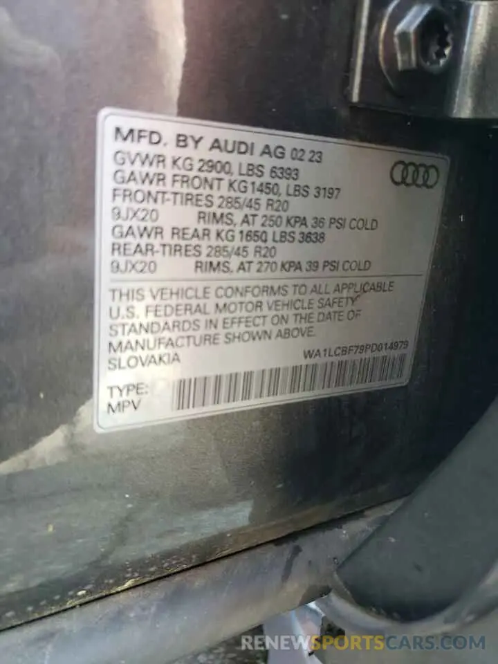13 Photograph of a damaged car WA1LCBF79PD014979 AUDI Q7 2023