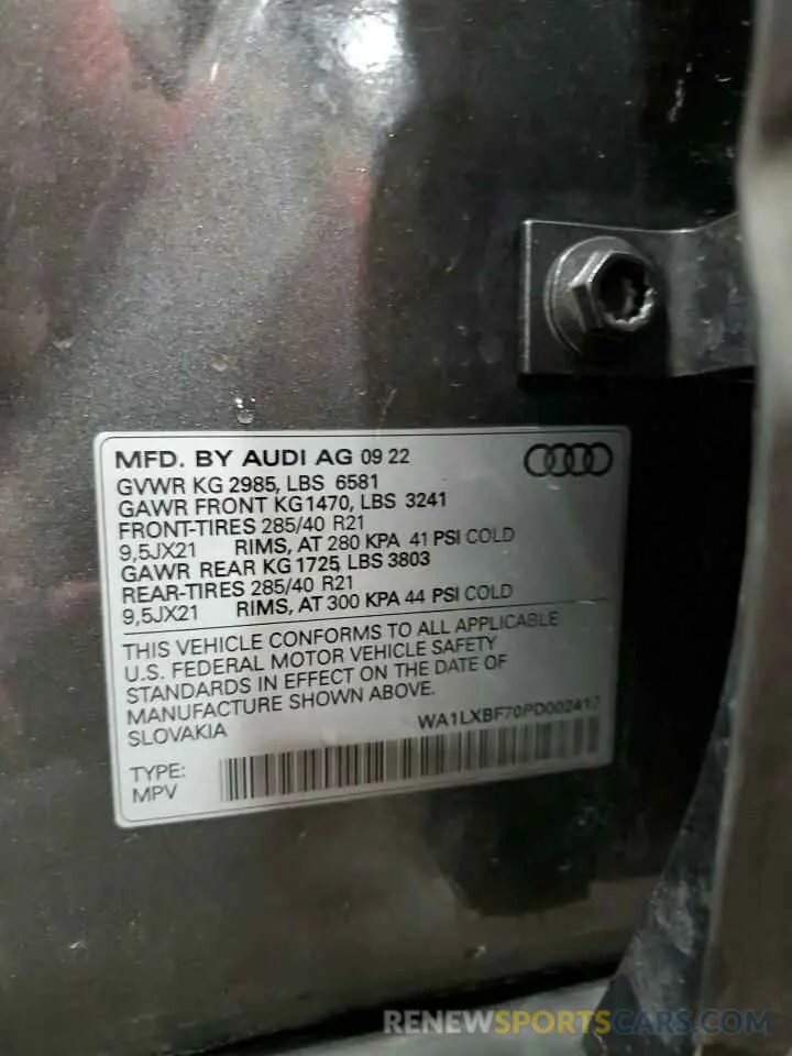 15 Photograph of a damaged car WA1LXBF70PD002417 AUDI Q7 2023