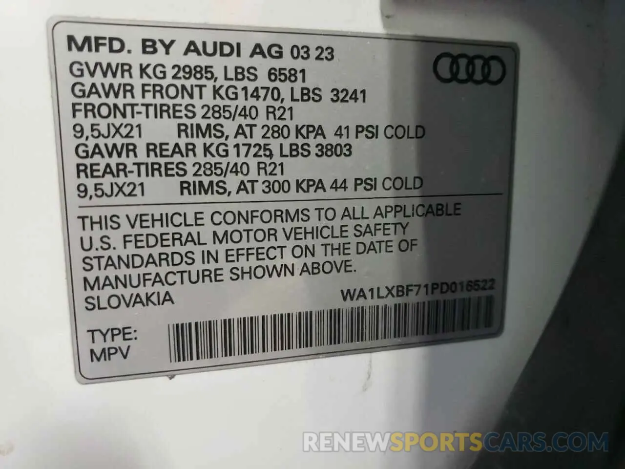 14 Photograph of a damaged car WA1LXBF71PD016522 AUDI Q7 2023