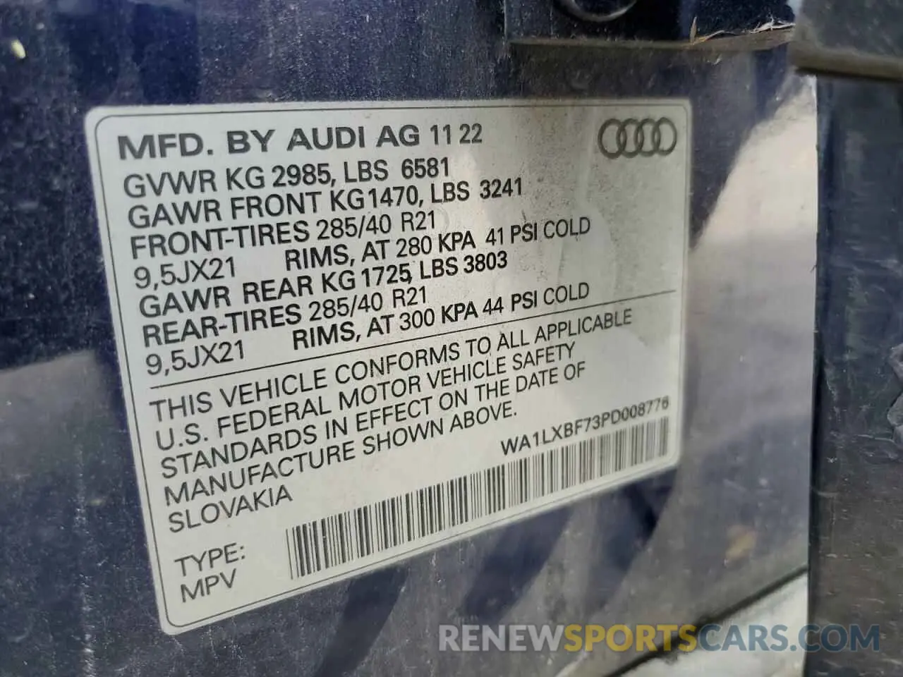 13 Photograph of a damaged car WA1LXBF73PD008776 AUDI Q7 2023
