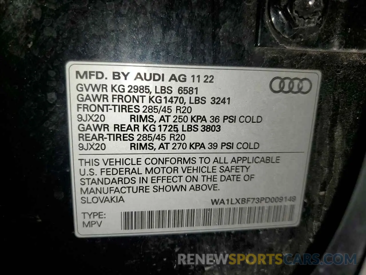 13 Photograph of a damaged car WA1LXBF73PD009149 AUDI Q7 2023