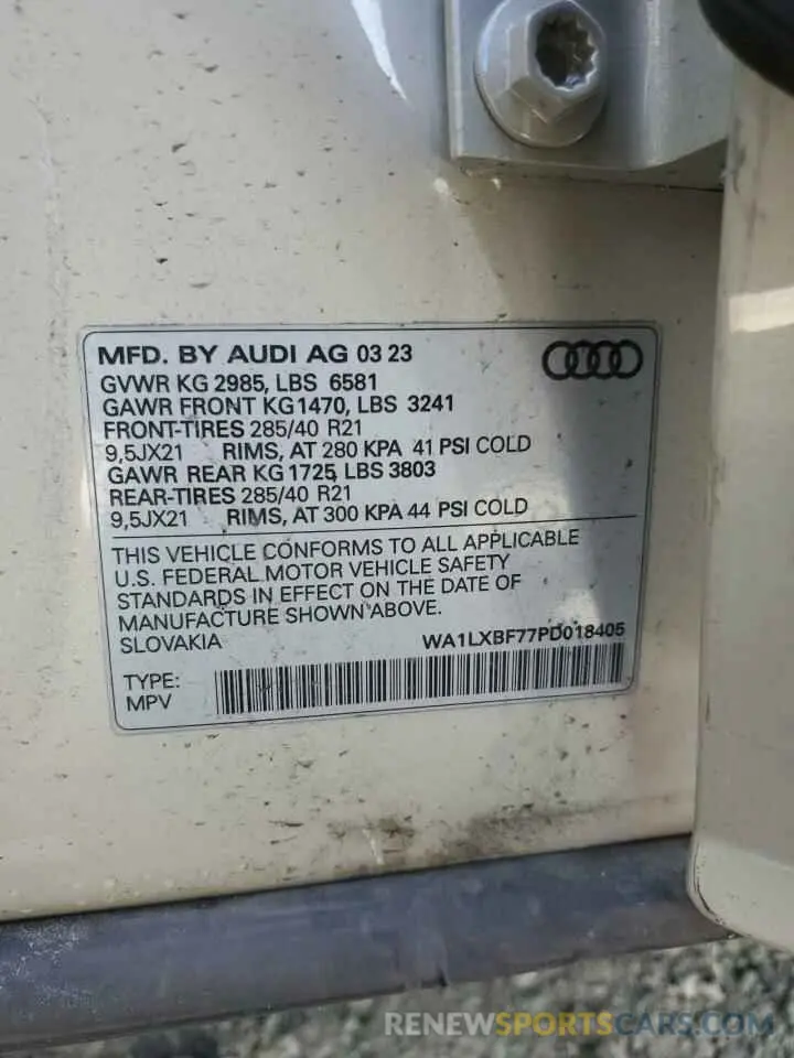 13 Photograph of a damaged car WA1LXBF77PD018405 AUDI Q7 2023