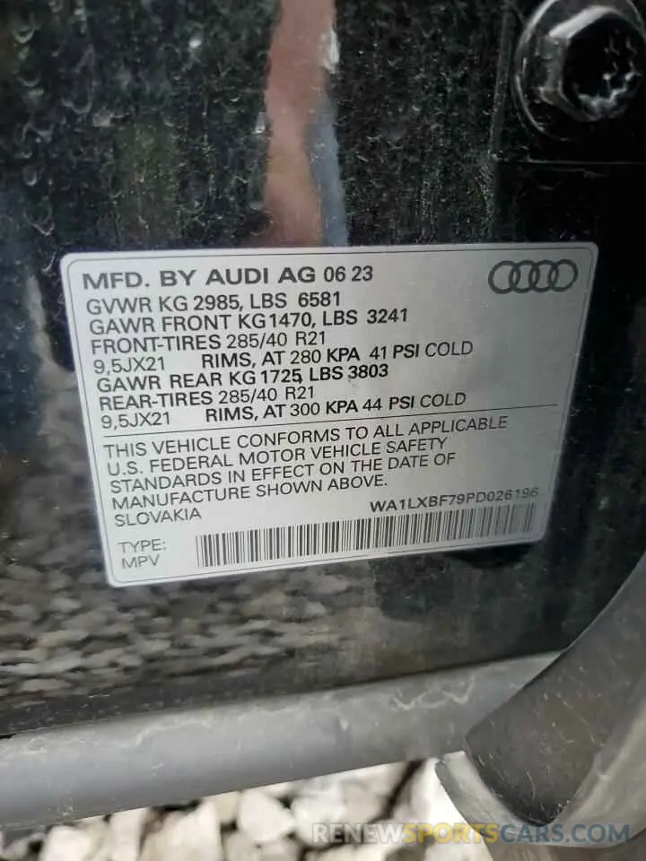 13 Photograph of a damaged car WA1LXBF79PD026196 AUDI Q7 2023
