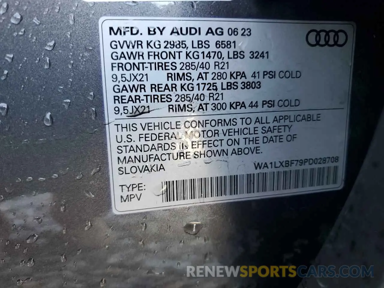 13 Photograph of a damaged car WA1LXBF79PD028708 AUDI Q7 2023