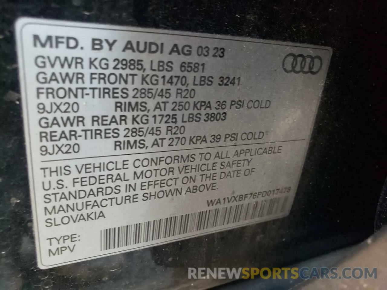 13 Photograph of a damaged car WA1VXBF76PD017478 AUDI Q7 2023