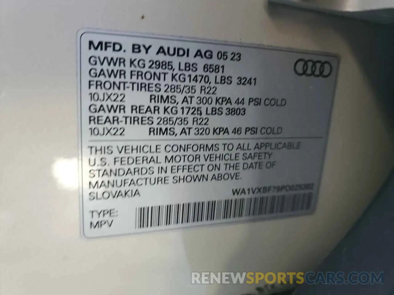 14 Photograph of a damaged car WA1VXBF79PD025302 AUDI Q7 2023