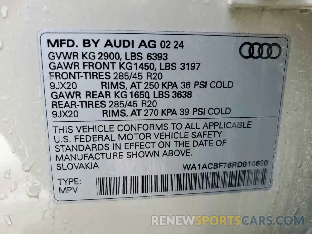 13 Photograph of a damaged car WA1ACBF76RD010690 AUDI Q7 2024