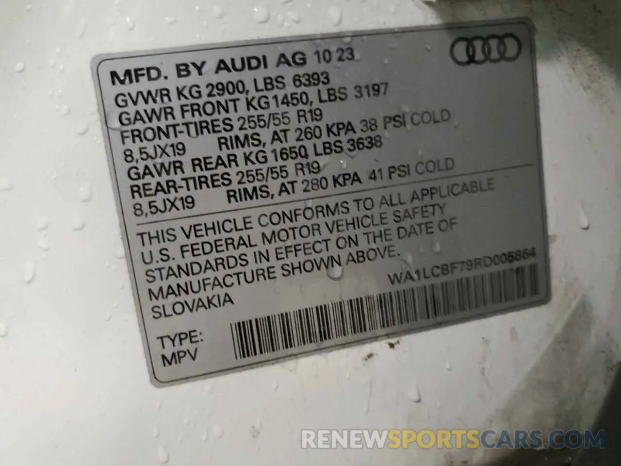 13 Photograph of a damaged car WA1LCBF79RD005864 AUDI Q7 2024