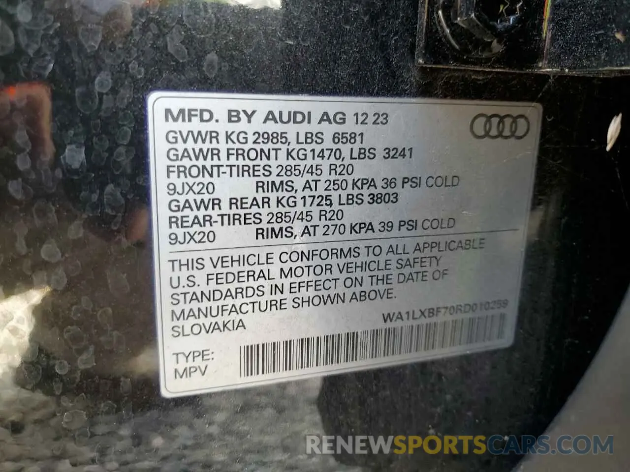 13 Photograph of a damaged car WA1LXBF70RD010259 AUDI Q7 2024
