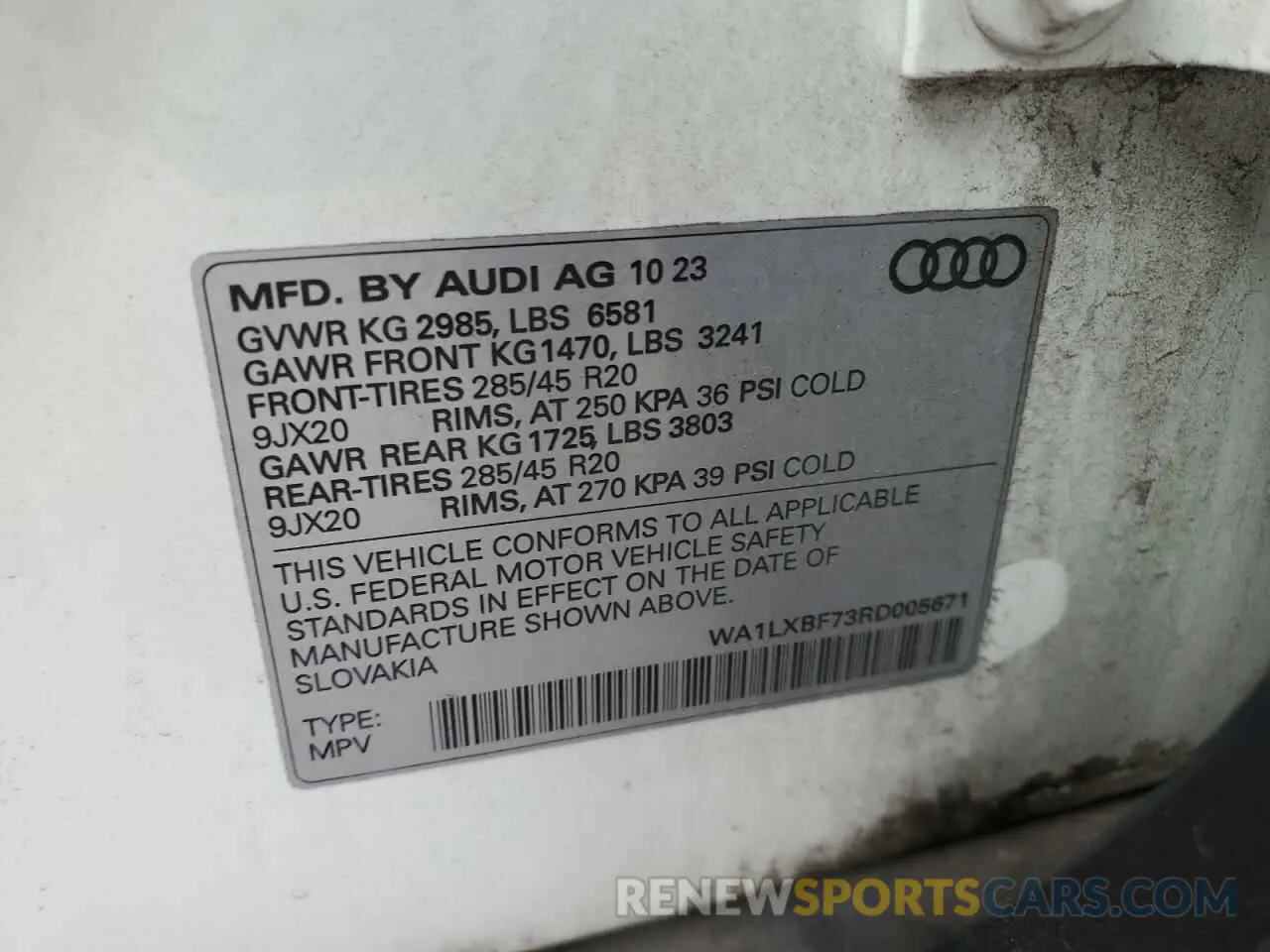 13 Photograph of a damaged car WA1LXBF73RD005671 AUDI Q7 2024