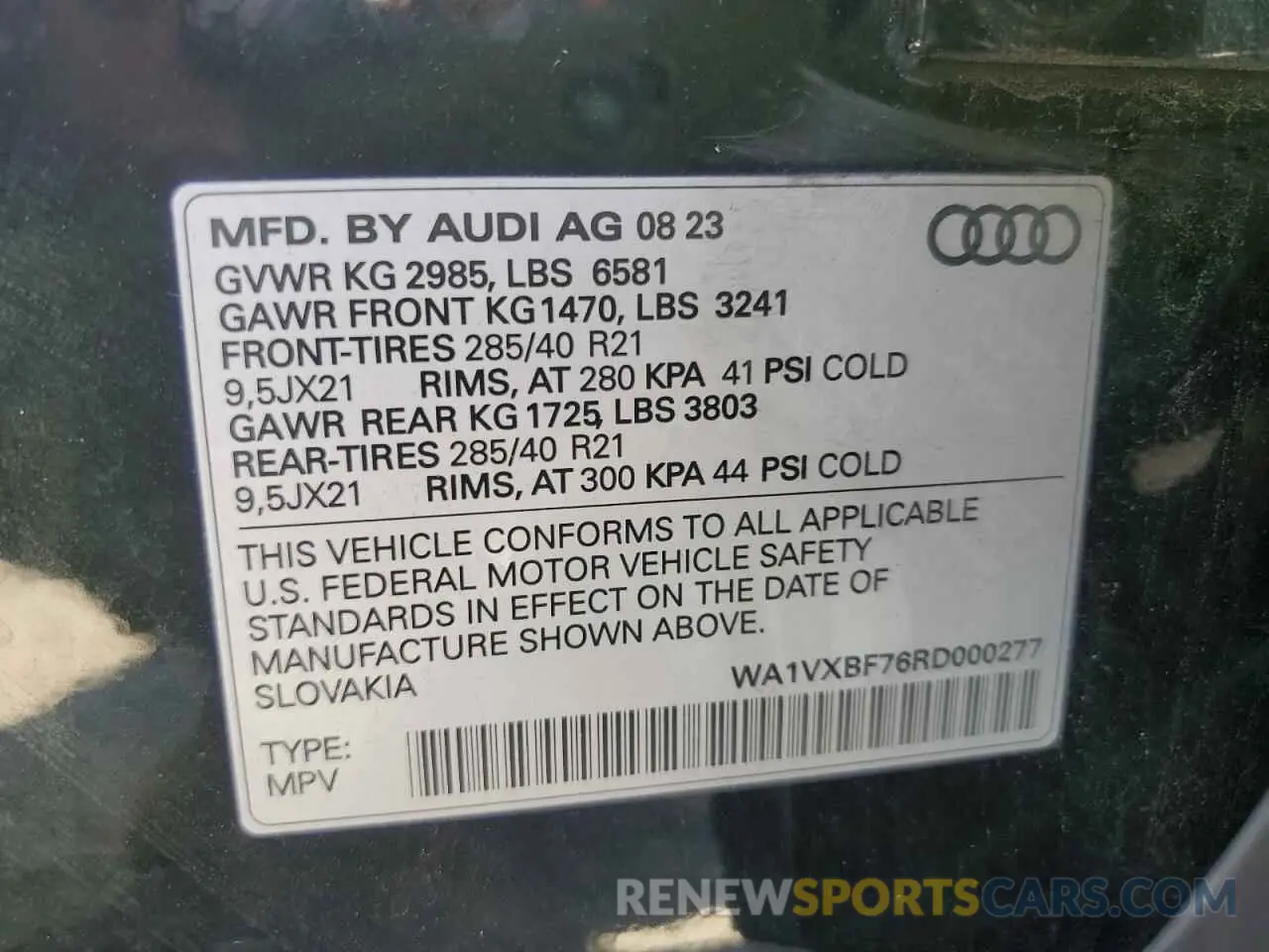 13 Photograph of a damaged car WA1VXBF76RD000277 AUDI Q7 2024
