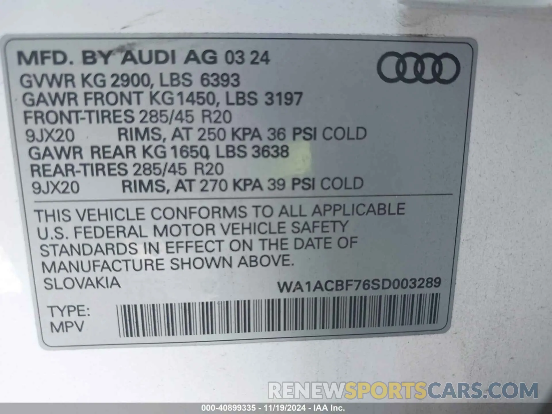 9 Photograph of a damaged car WA1ACBF76SD003289 AUDI Q7 2025