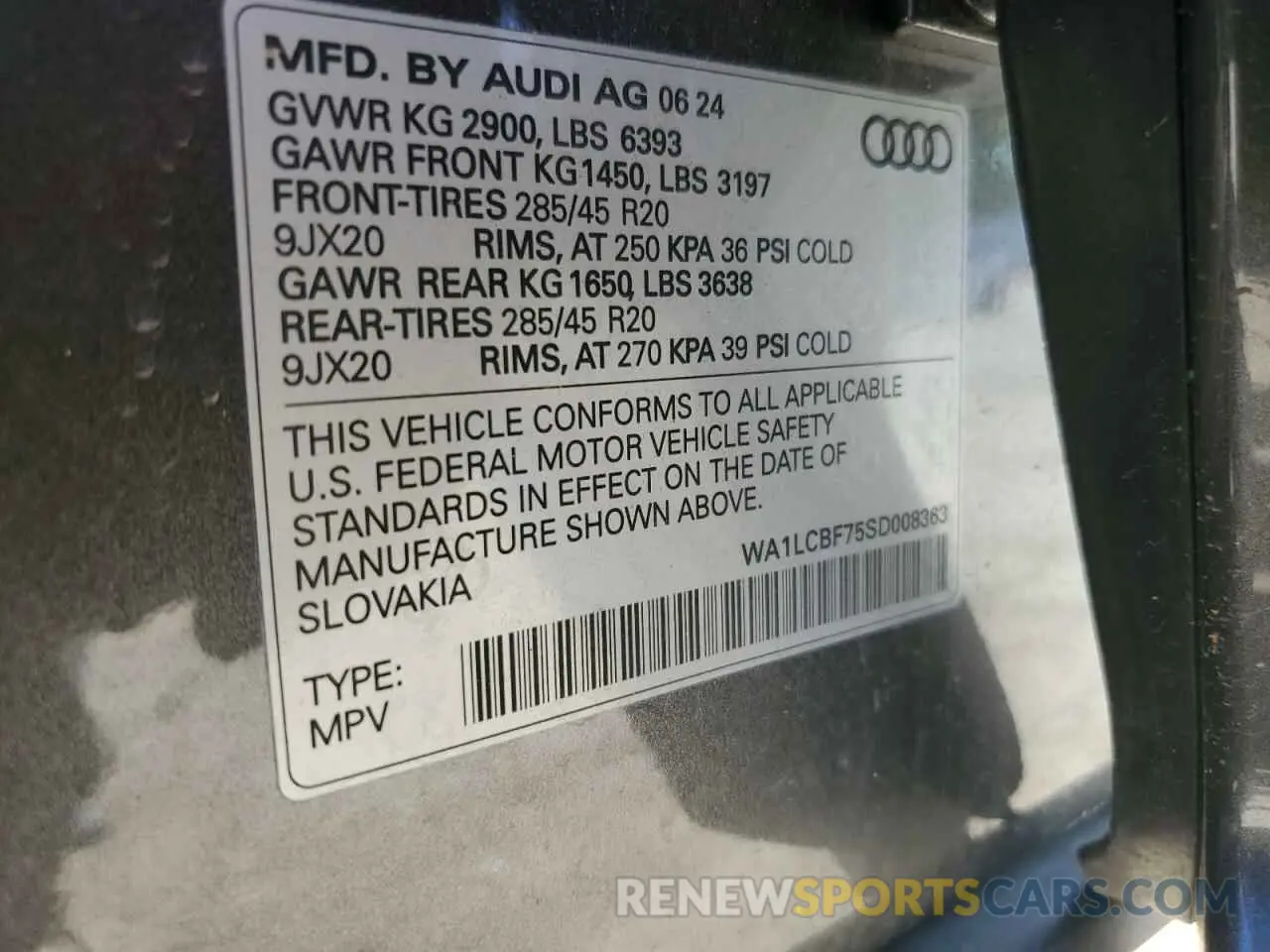 13 Photograph of a damaged car WA1LCBF75SD008363 AUDI Q7 2025