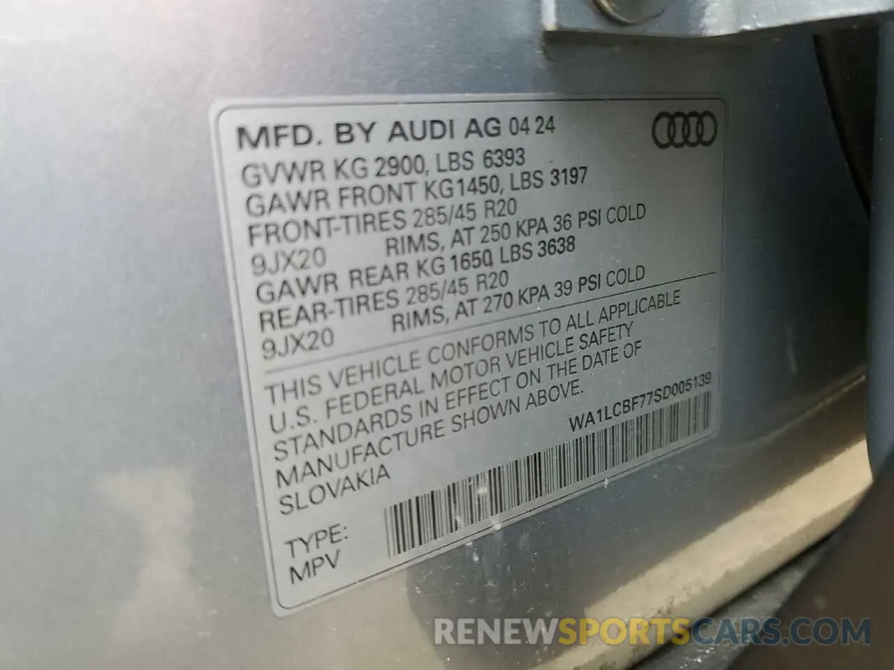 14 Photograph of a damaged car WA1LCBF77SD005139 AUDI Q7 2025
