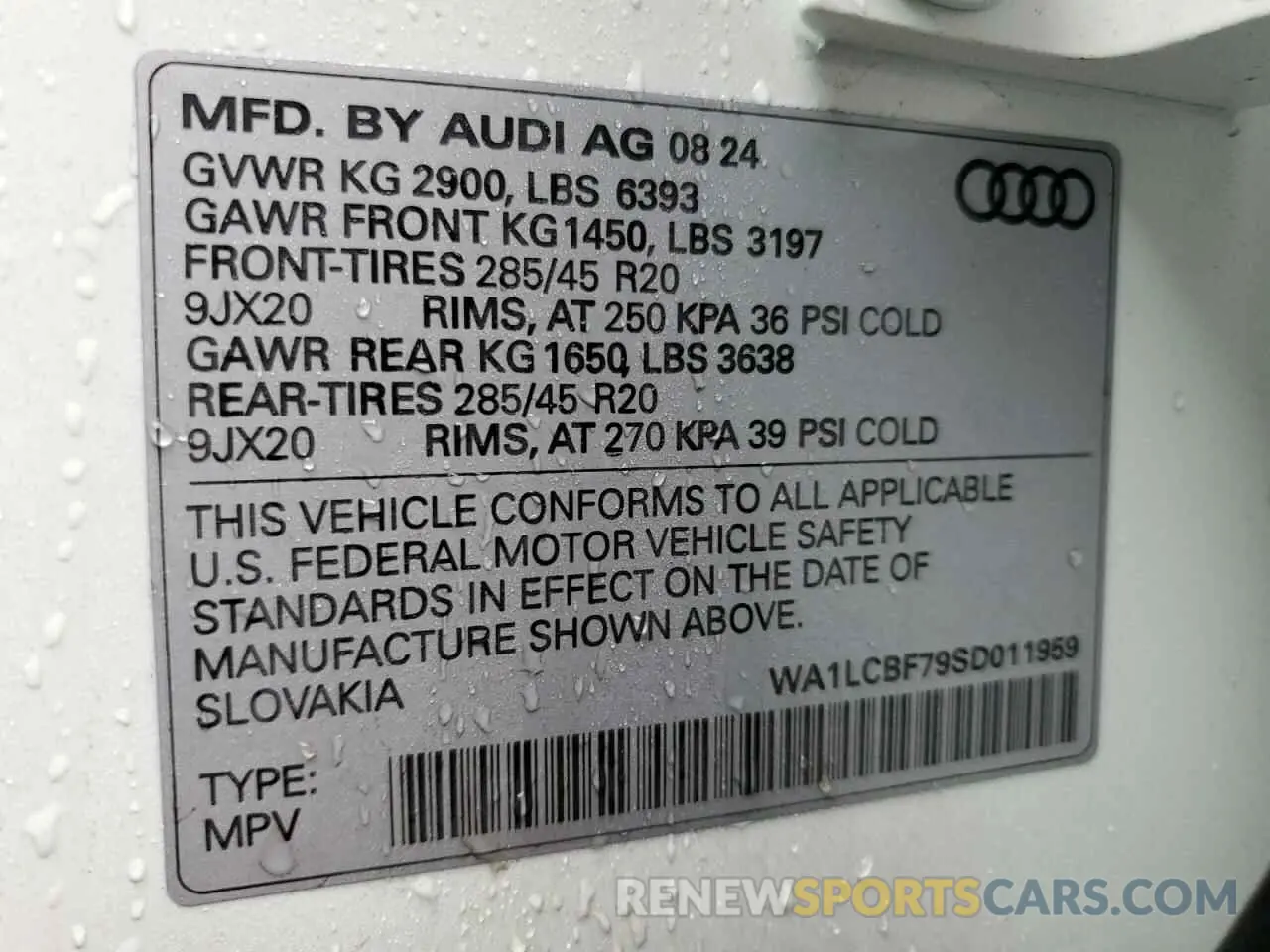 13 Photograph of a damaged car WA1LCBF79SD011959 AUDI Q7 2025