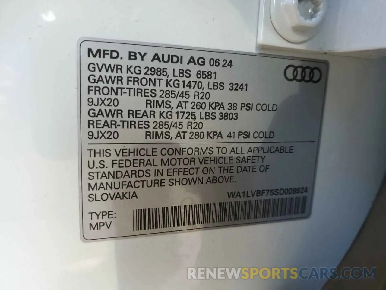 13 Photograph of a damaged car WA1LVBF75SD008924 AUDI Q7 2025