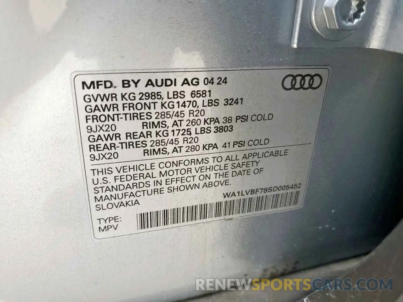 14 Photograph of a damaged car WA1LVBF78SD005452 AUDI Q7 2025