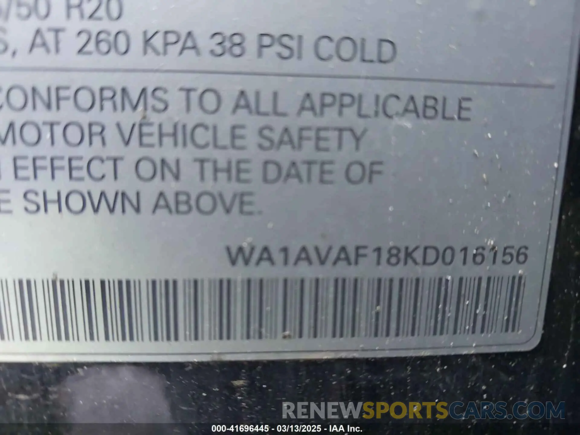 9 Photograph of a damaged car WA1AVAF18KD016156 AUDI Q8 2019
