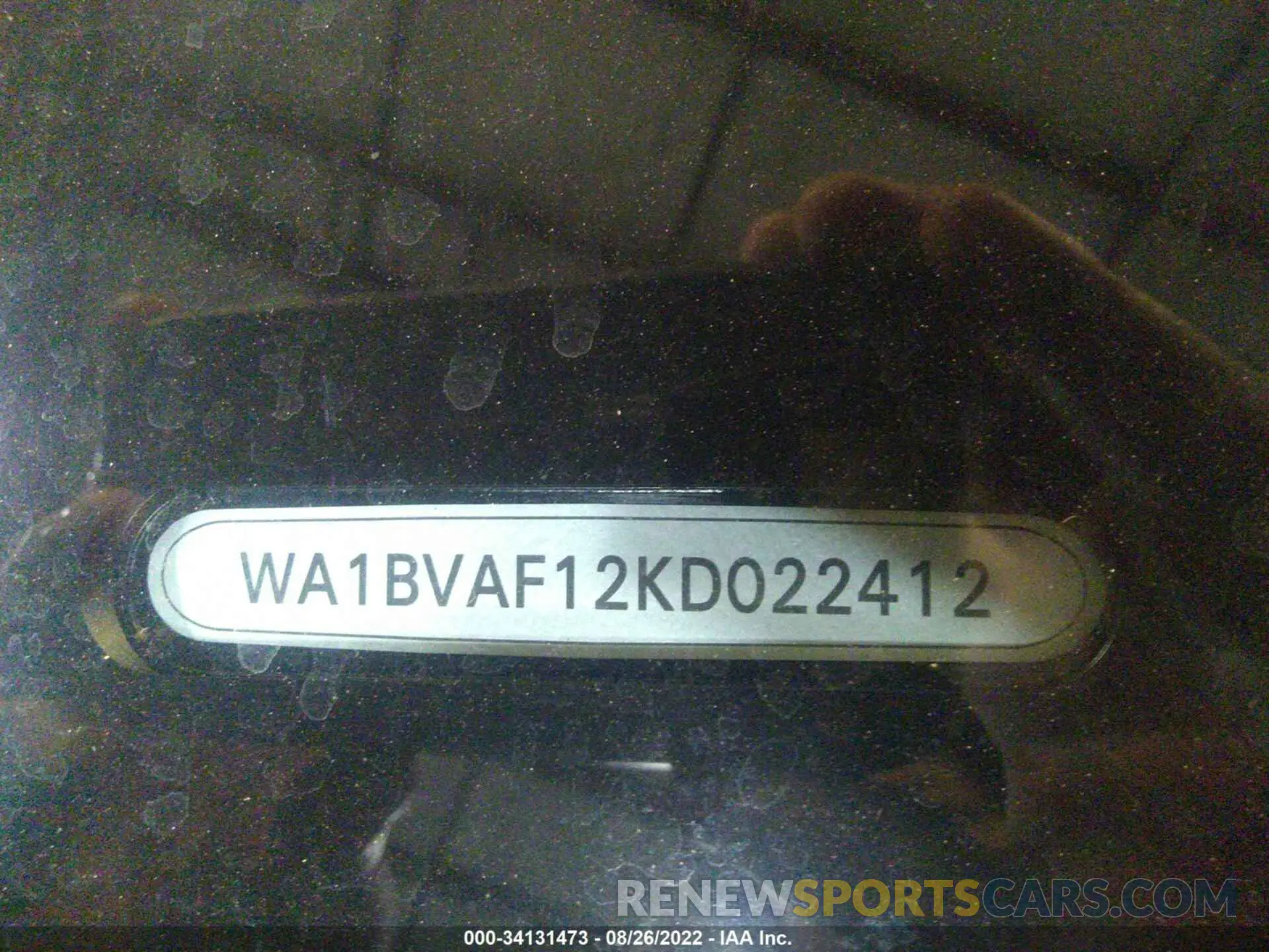 9 Photograph of a damaged car WA1BVAF12KD022412 AUDI Q8 2019