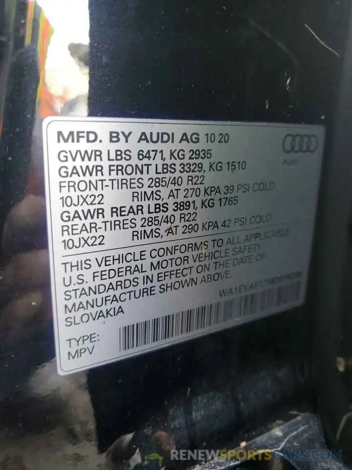 14 Photograph of a damaged car WA1EVAF17MD015228 AUDI Q8 2021