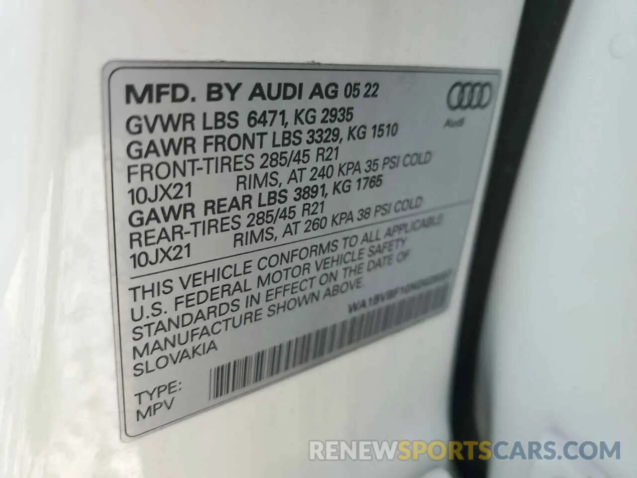 14 Photograph of a damaged car WA1BVBF10ND029207 AUDI Q8 2022