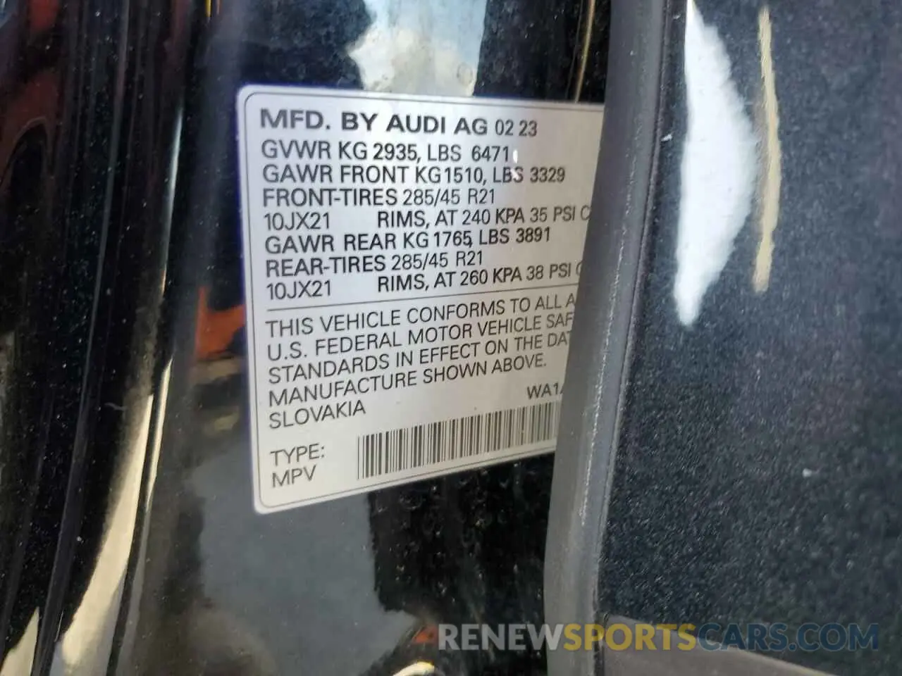 13 Photograph of a damaged car WA1AVBF1XPD020187 AUDI Q8 2023
