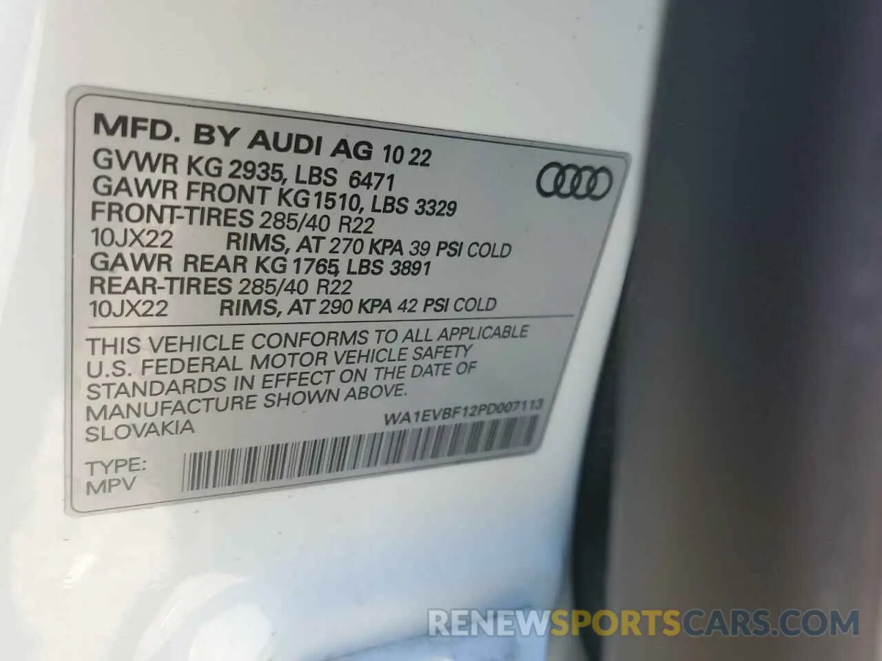13 Photograph of a damaged car WA1EVBF12PD007113 AUDI Q8 2023