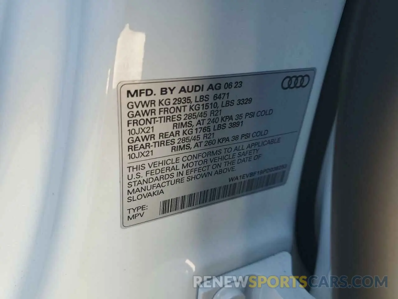 13 Photograph of a damaged car WA1EVBF19PD036253 AUDI Q8 2023