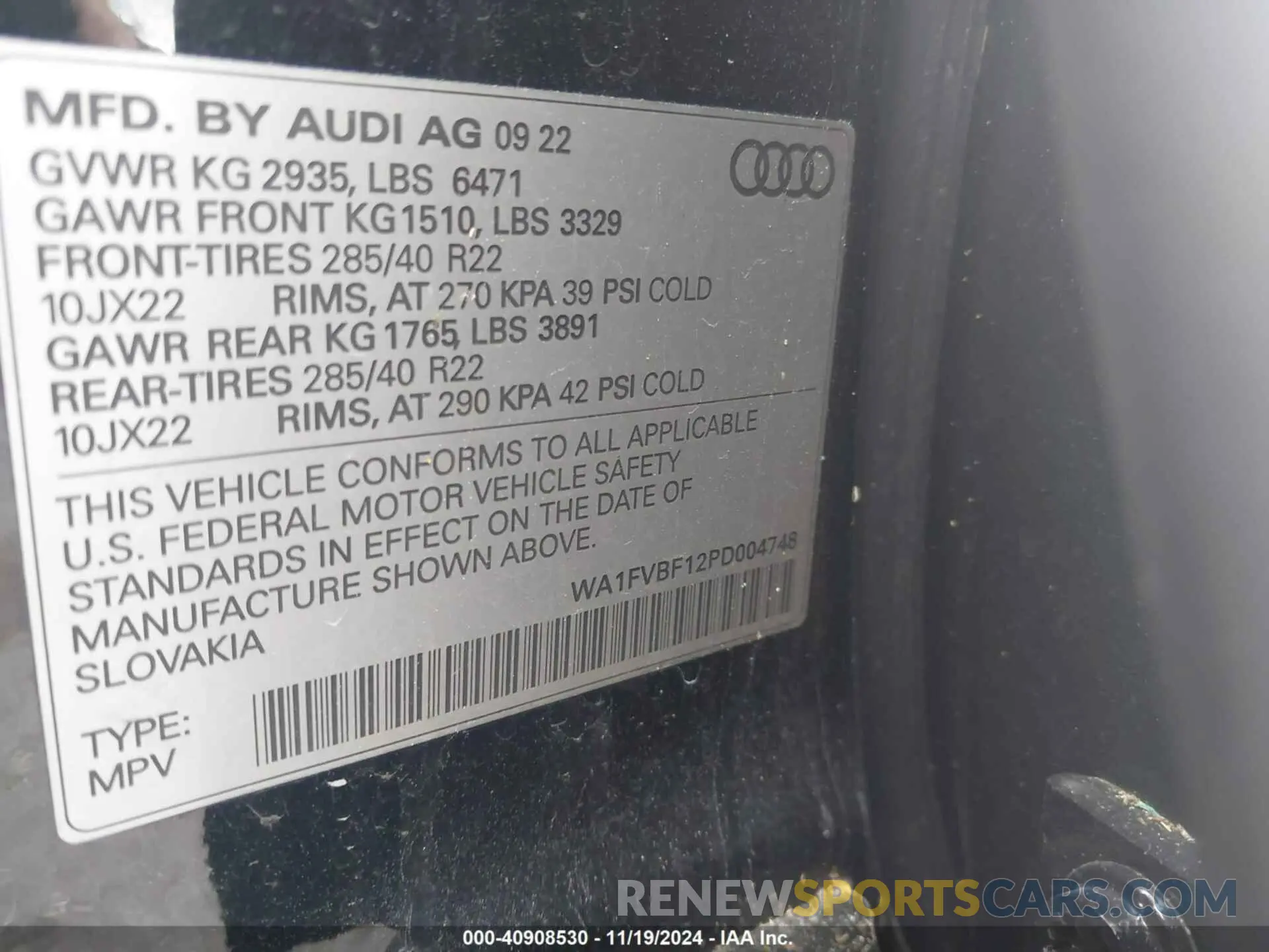 9 Photograph of a damaged car WA1FVBF12PD004748 AUDI Q8 2023