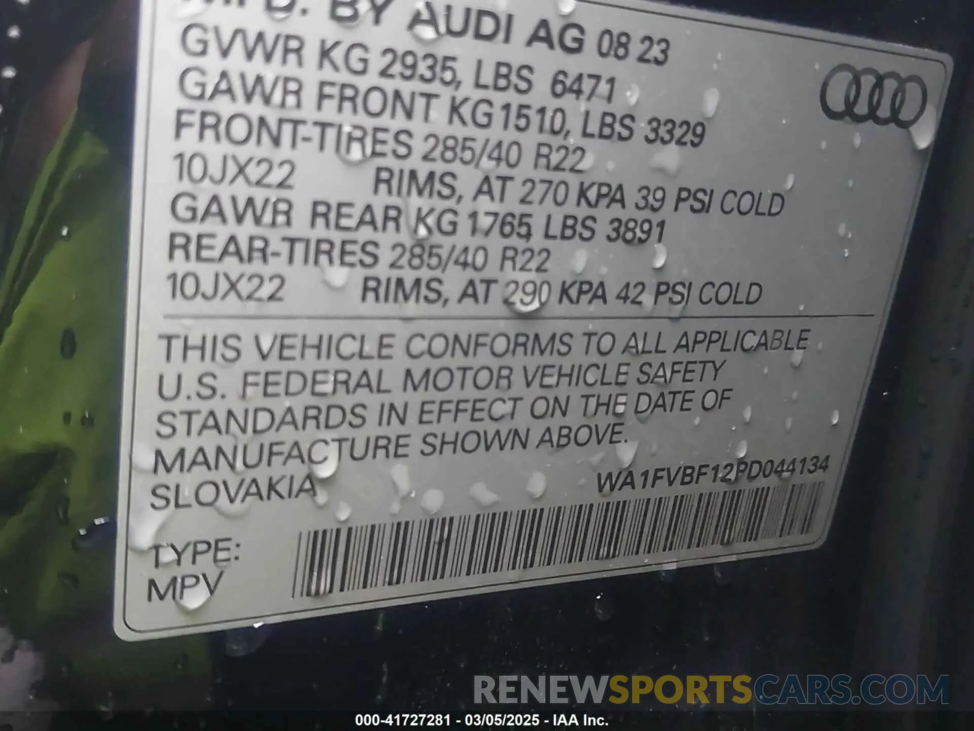 9 Photograph of a damaged car WA1FVBF12PD044134 AUDI Q8 2023