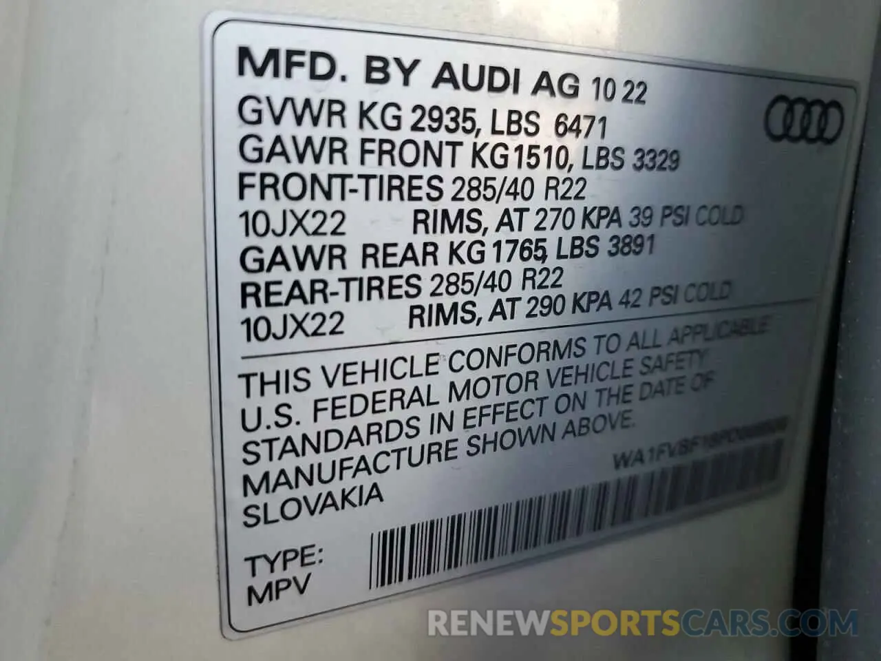 13 Photograph of a damaged car WA1FVBF18PD008500 AUDI Q8 2023