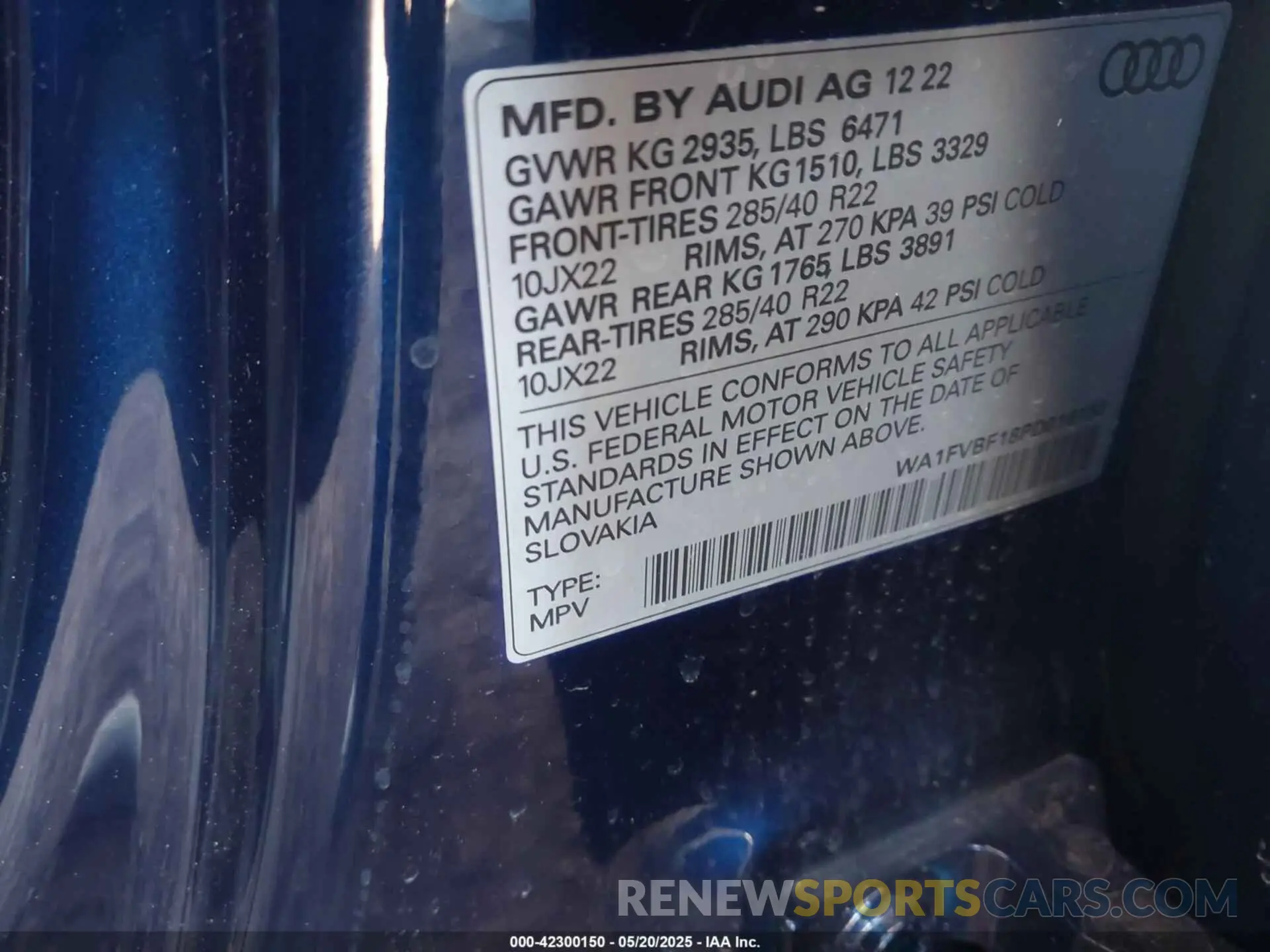 9 Photograph of a damaged car WA1FVBF18PD016158 AUDI Q8 2023