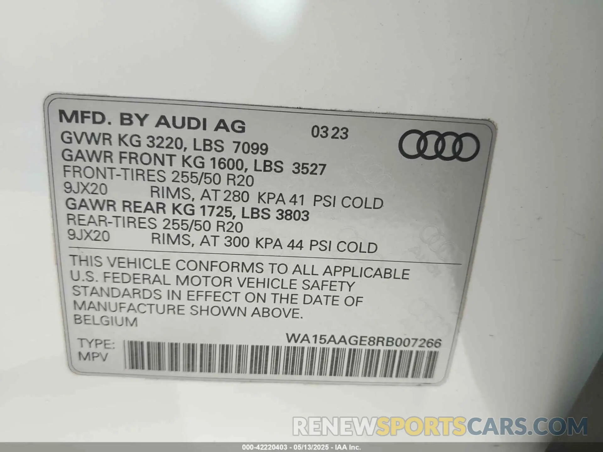 9 Photograph of a damaged car WA15AAGE8RB007266 AUDI Q8 E-TRON 2024