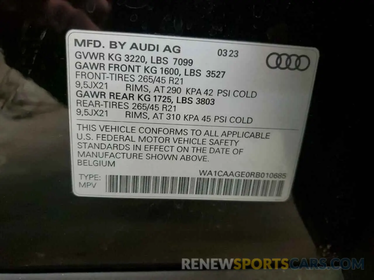 13 Photograph of a damaged car WA1CAAGE0RB010685 AUDI Q8 E-TRON 2024