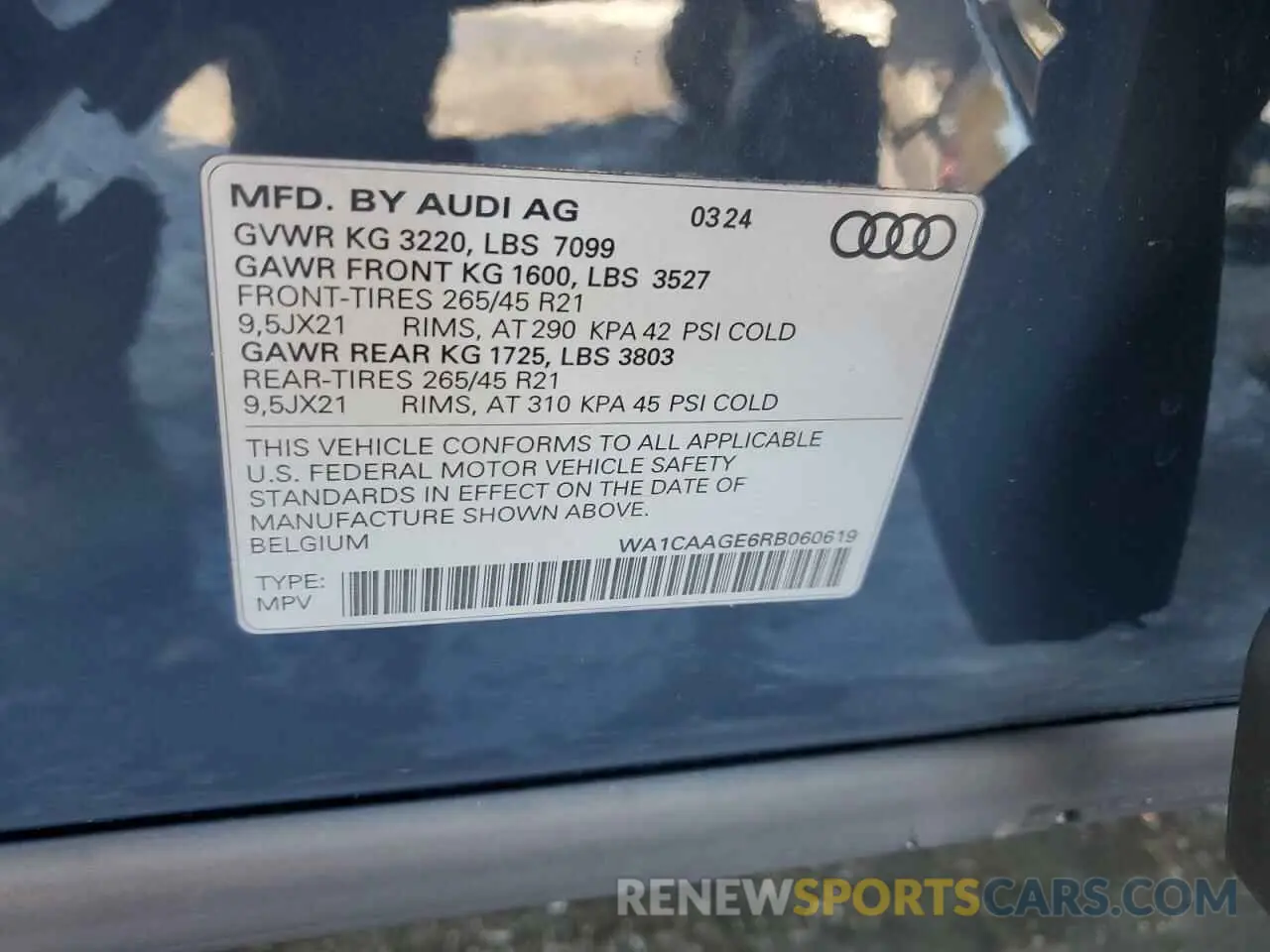 14 Photograph of a damaged car WA1CAAGE6RB060619 AUDI Q8 E-TRON 2024