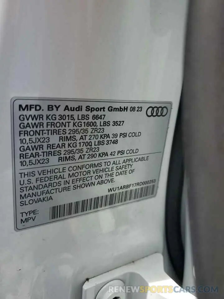14 Photograph of a damaged car WU1ARBF17RD000253 AUDI RS 2024