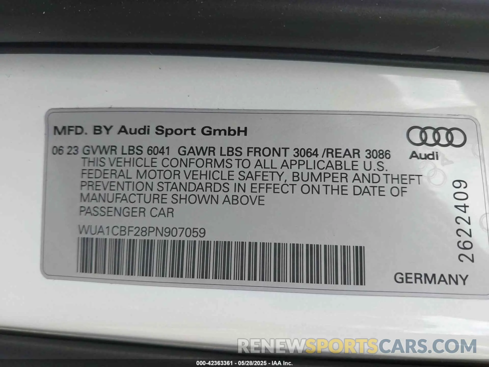 9 Photograph of a damaged car WUA1CBF28PN907059 AUDI RS 6 AVANT 2023
