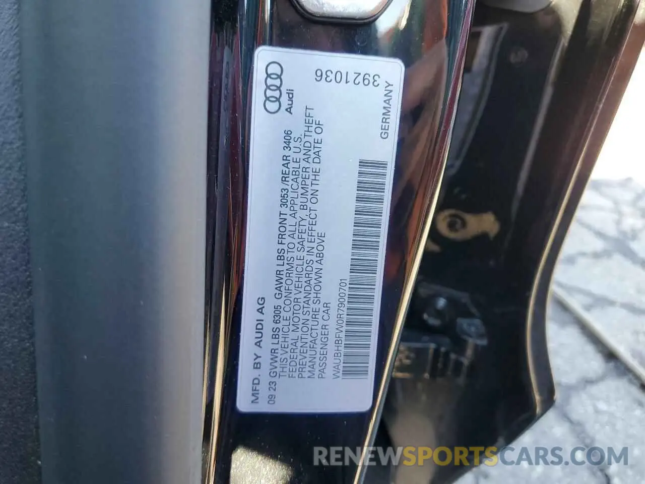 13 Photograph of a damaged car WAUBHBFW0R7900701 AUDI RS E-TRON 2024
