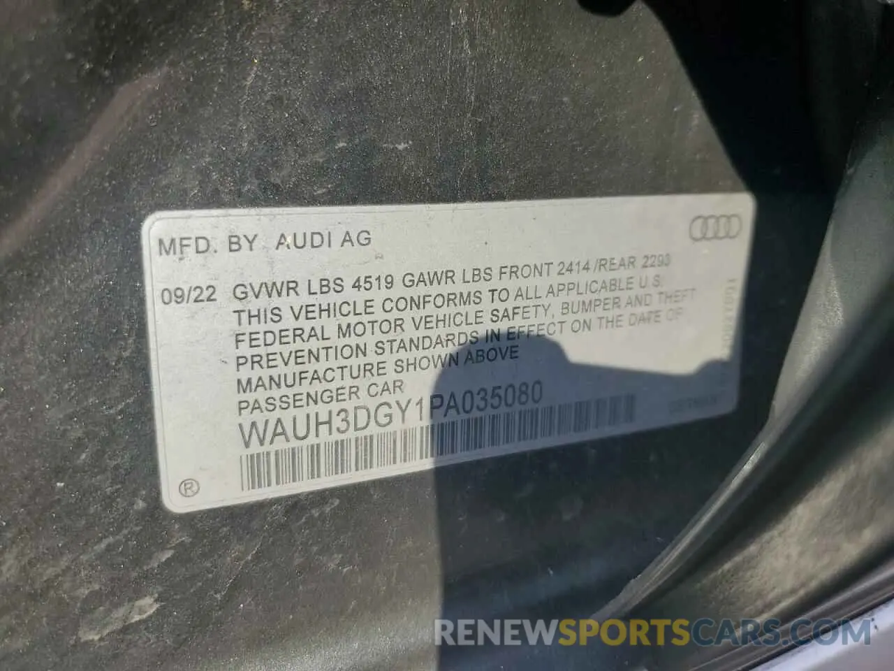 12 Photograph of a damaged car WAUH3DGY1PA035080 AUDI S3 2023