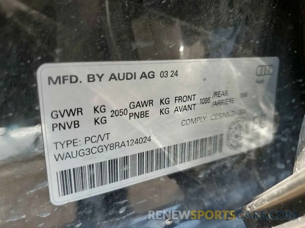 12 Photograph of a damaged car WAUG3CGY8RA124024 AUDI S3 2024