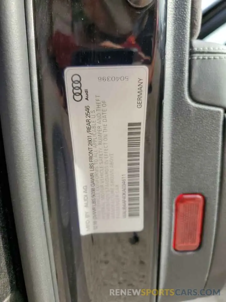 12 Photograph of a damaged car WAUB4AF40KA034611 AUDI S4/RS4 2019