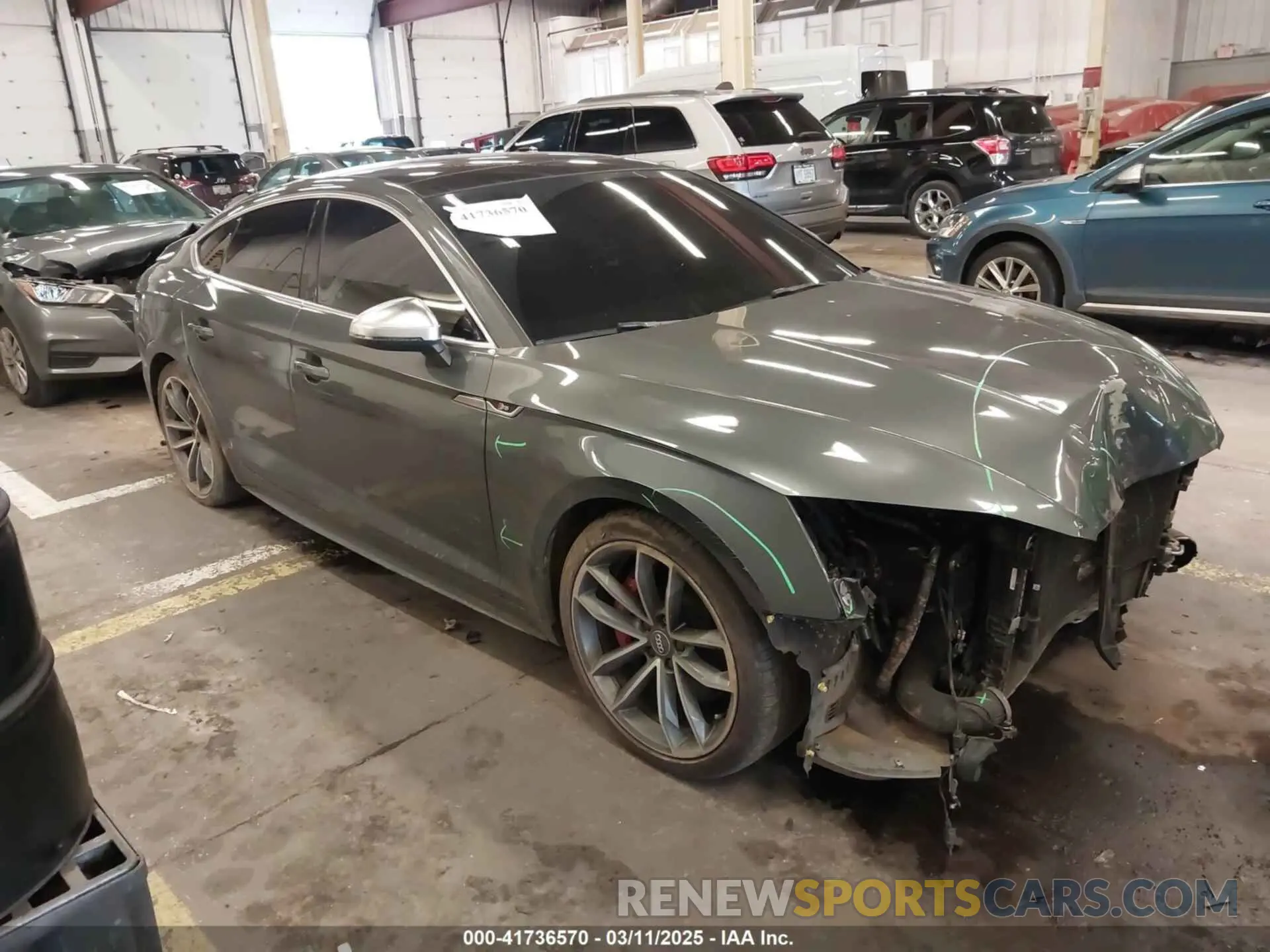 1 Photograph of a damaged car WAUB4CF58KA042802 AUDI S5 2019