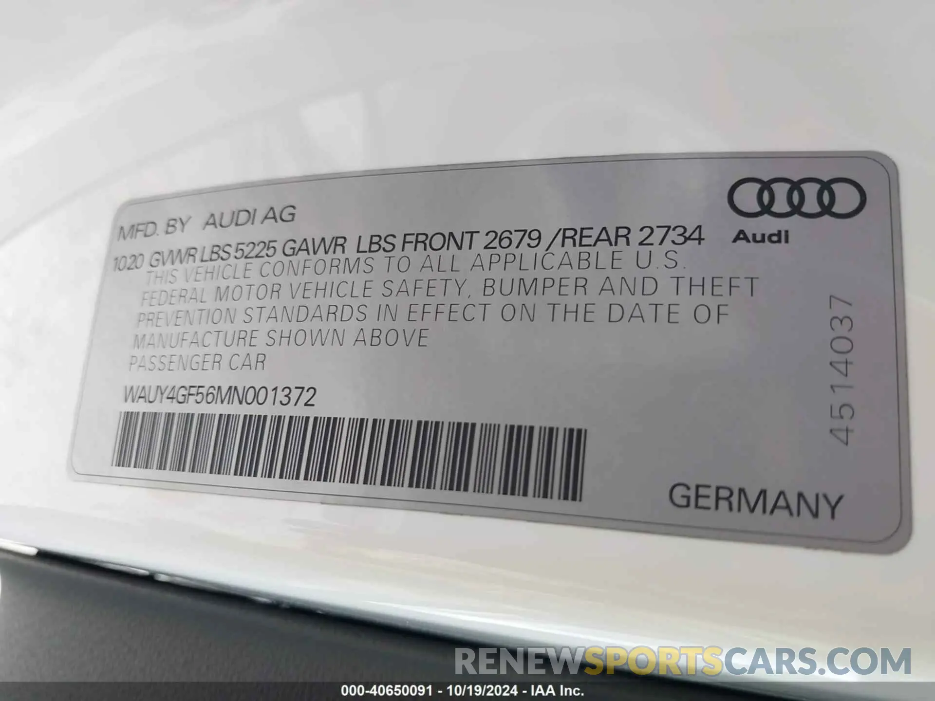 9 Photograph of a damaged car WAUY4GF56MN001372 AUDI S5 CABRIOLET 2021