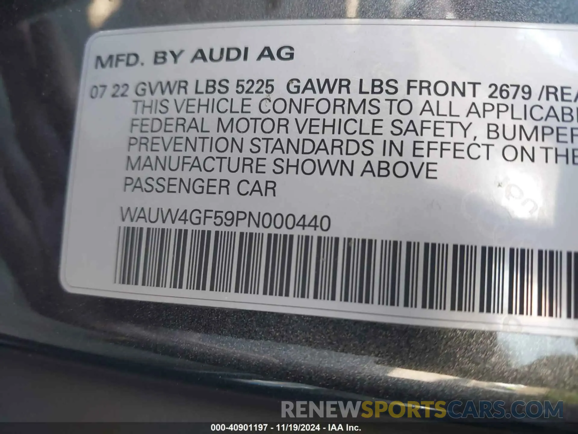 9 Photograph of a damaged car WAUW4GF59PN000440 AUDI S5 CABRIOLET 2023