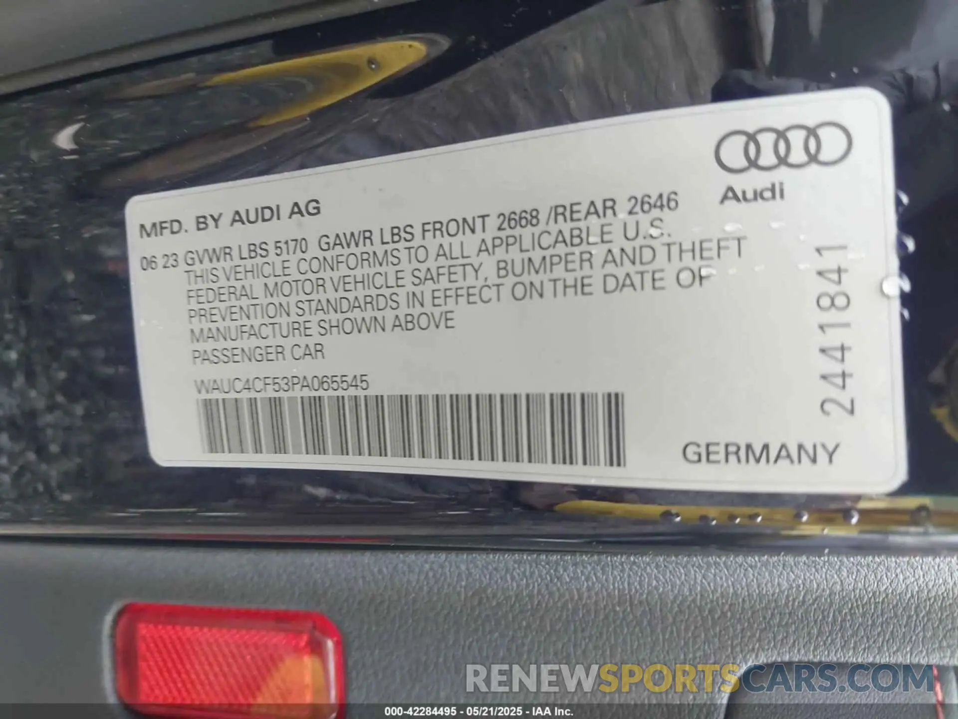 9 Photograph of a damaged car WAUC4CF53PA065545 AUDI S5 SPORTBACK 2023