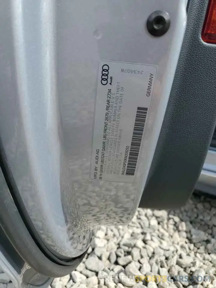 12 Photograph of a damaged car WAU24GF50KN009292 AUDI S5/RS5 2019