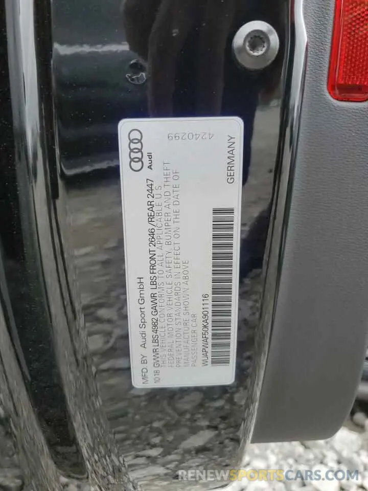 12 Photograph of a damaged car WUAPWAF50KA901116 AUDI S5/RS5 2019