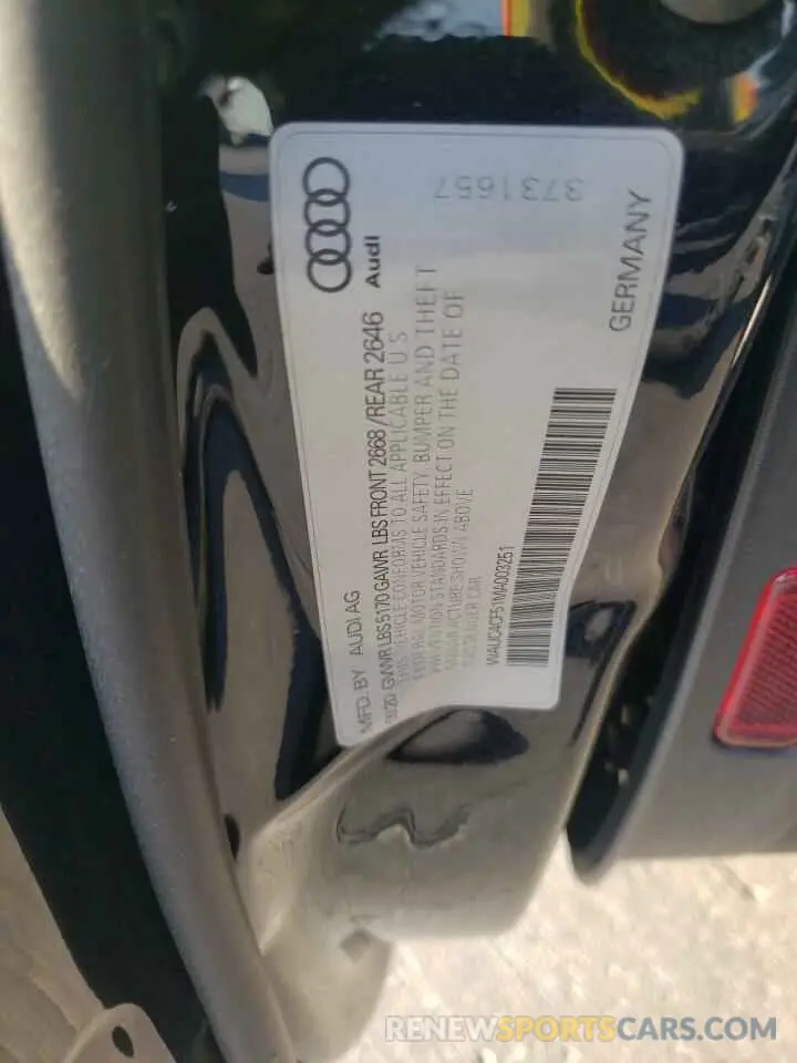 12 Photograph of a damaged car WAUC4CF51MA003251 AUDI S5/RS5 2021