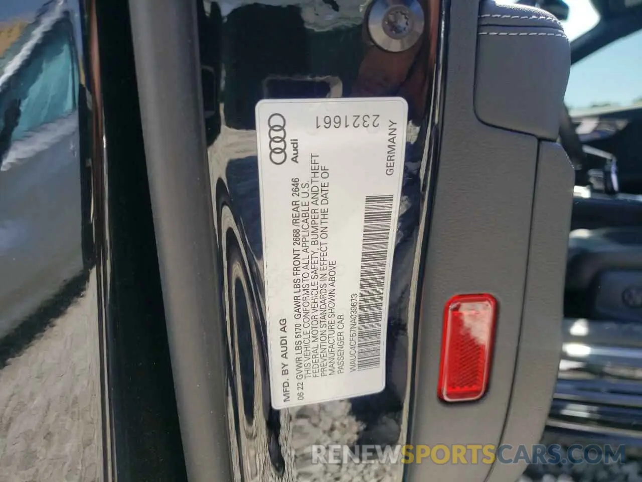 13 Photograph of a damaged car WAUC4CF57NA039673 AUDI S5/RS5 2022