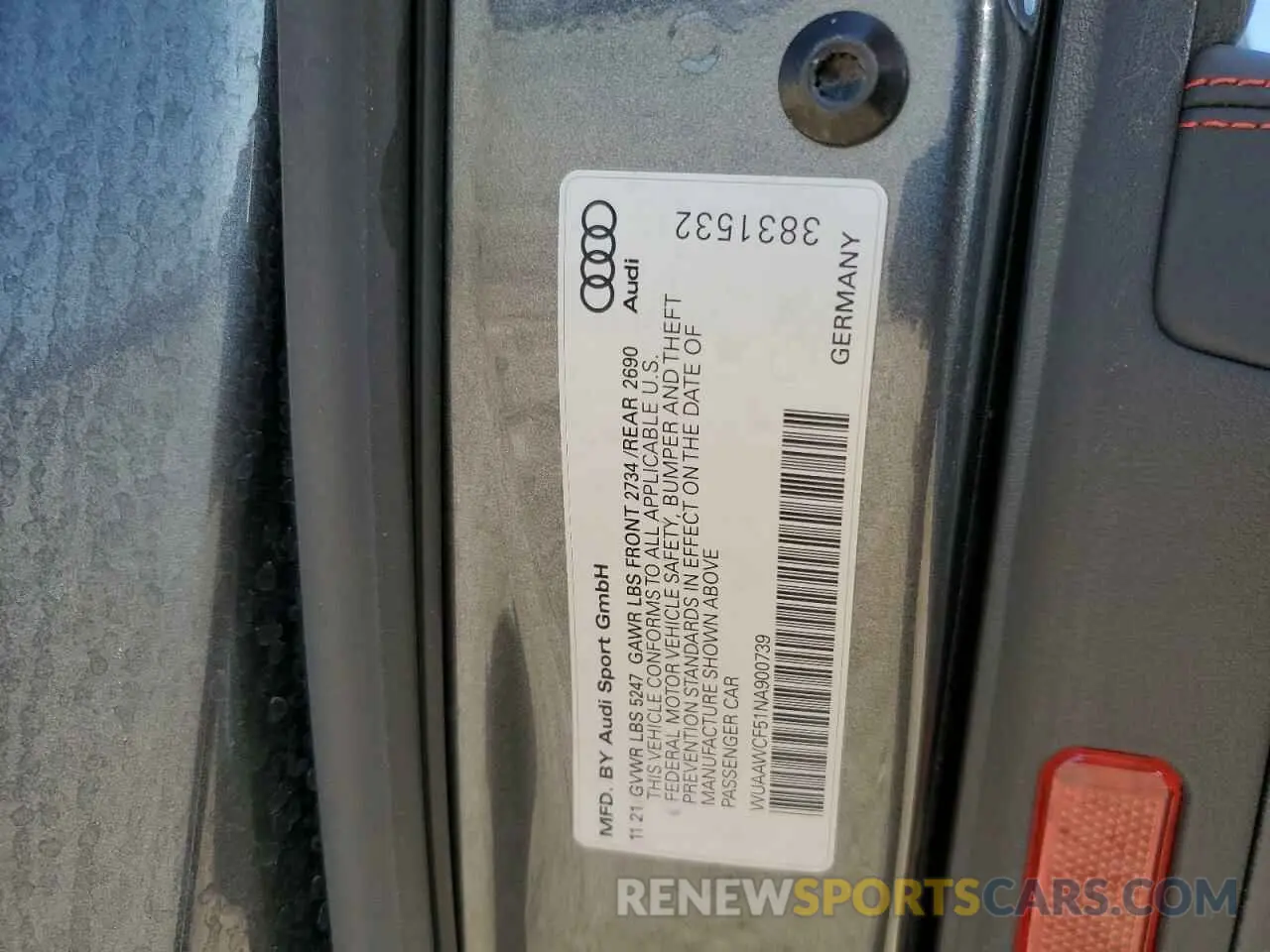 13 Photograph of a damaged car WUAAWCF51NA900739 AUDI S5/RS5 2022